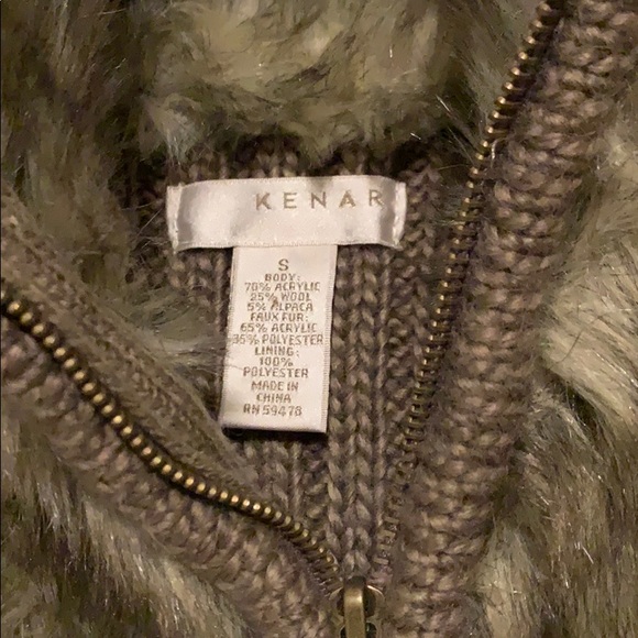 Kenar Faux Fur & Cable Knit Zip Front Vest - Picture 12 of 14